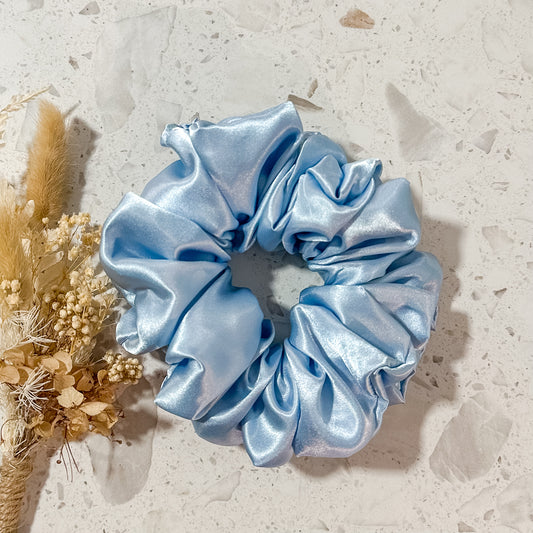 Luxe Satin Scrunchies | Light Blue
