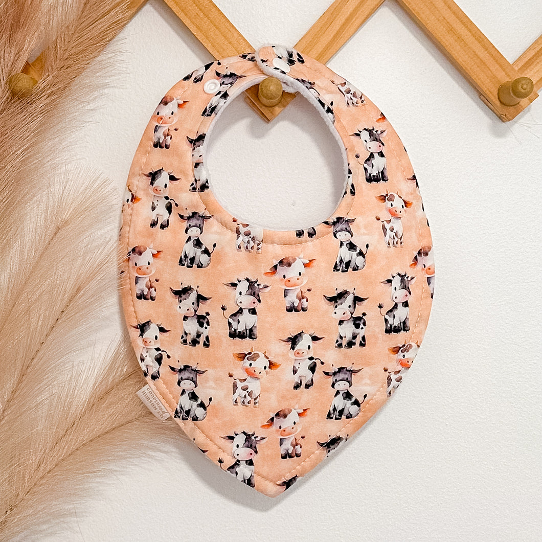 Baby Cow Bibs | Peach