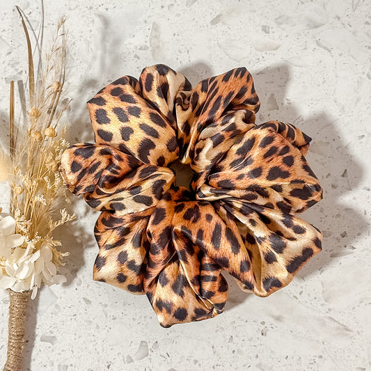 Mega Satin Scrunchies | Leopard Love