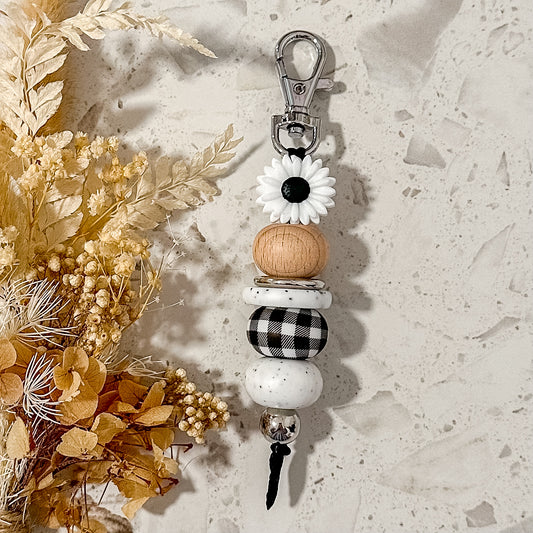 Gingham Bliss Keyring | Black
