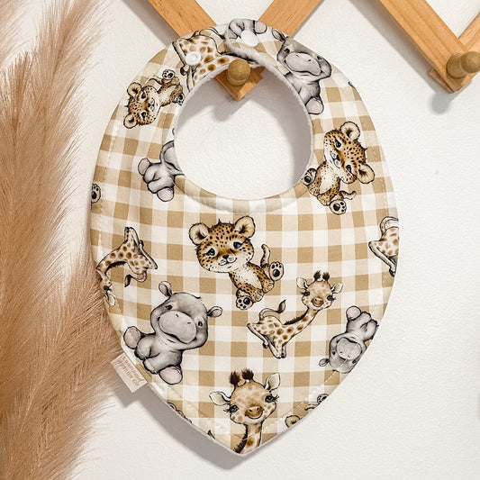 Cute Safari Animal Bibs | Gingham