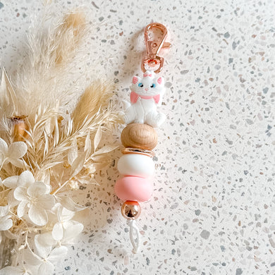 White Cat Keyring