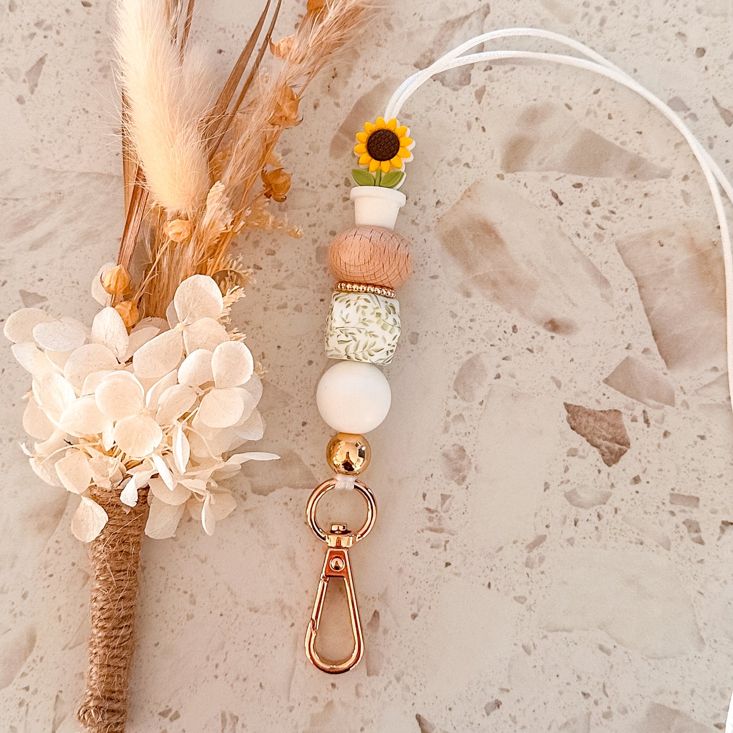 Flower Pot Lanyard | White