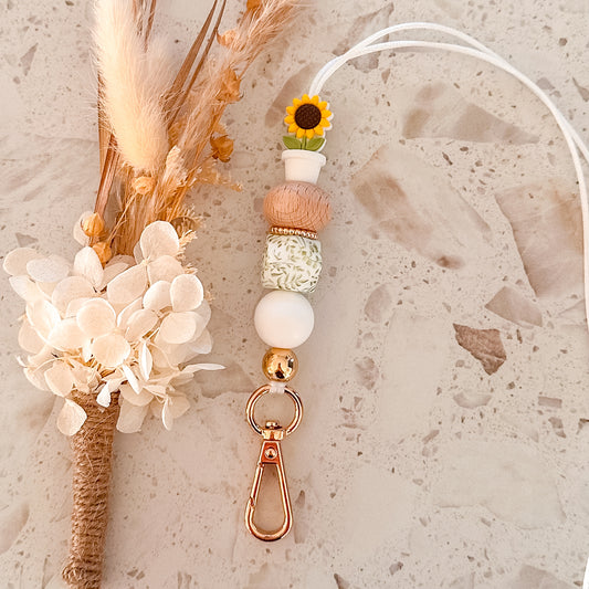 Flower Pot Lanyard | White