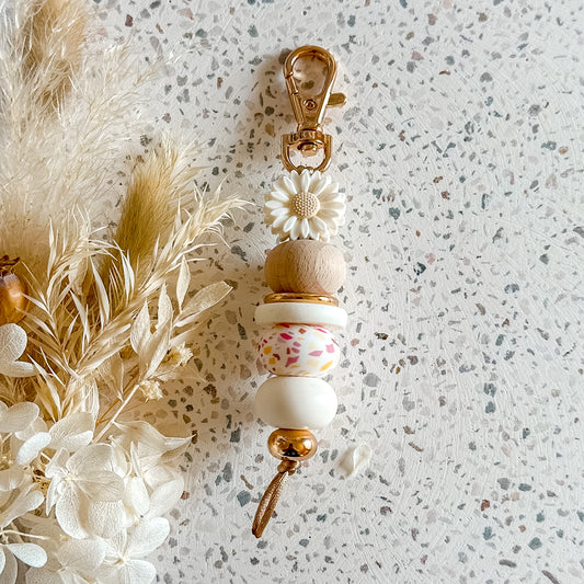 Milk Daisy Keyring | Pink Terrazzo
