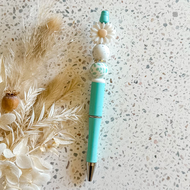 White Daisy Pen | Turquoise Moo