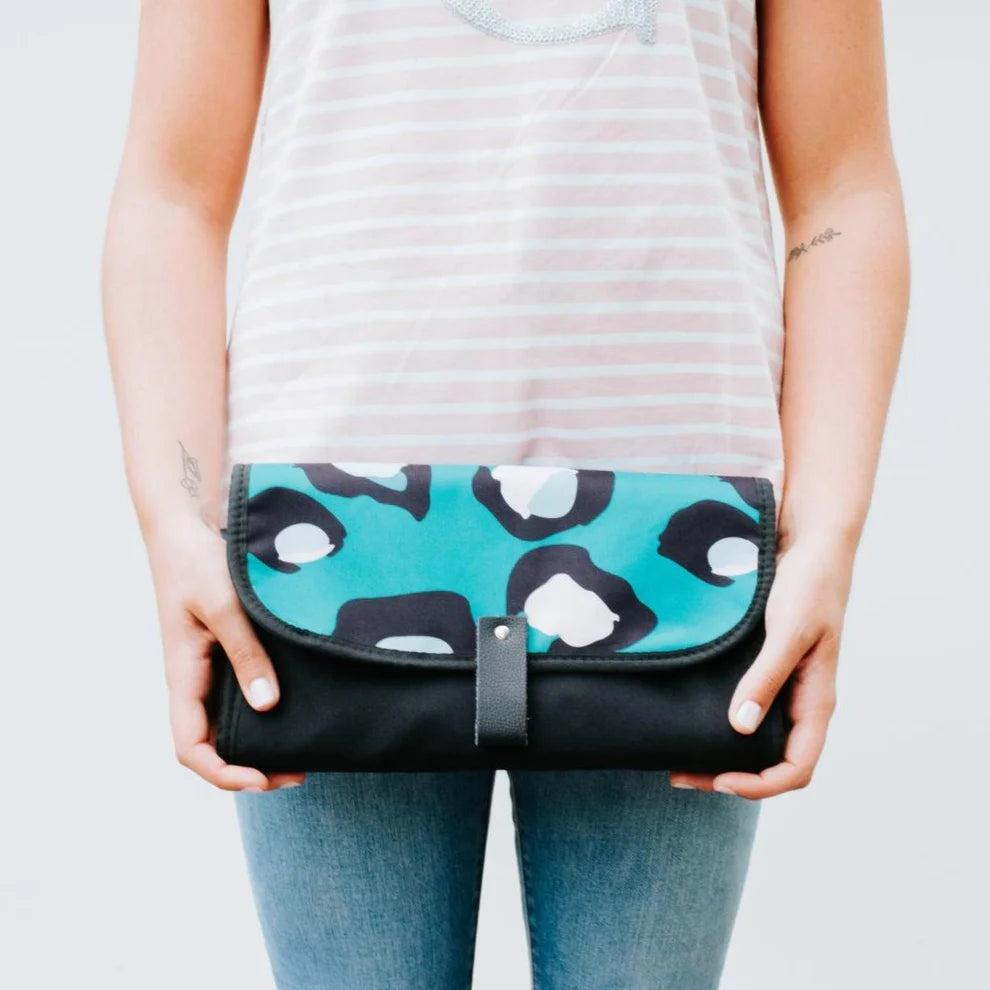 Nappy Baby Change Mat Travel Clutch | Green Envy