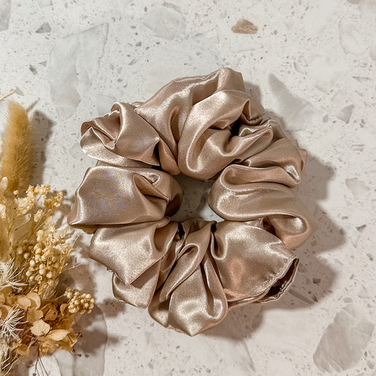 Luxe Satin Scrunchies | Nude