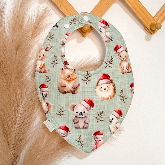 Christmas Aussie Animal Bibs - Green