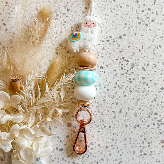 Llama Lanyard | White