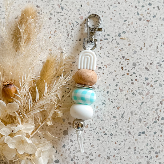 Gingham Bliss Keyring | White Arch