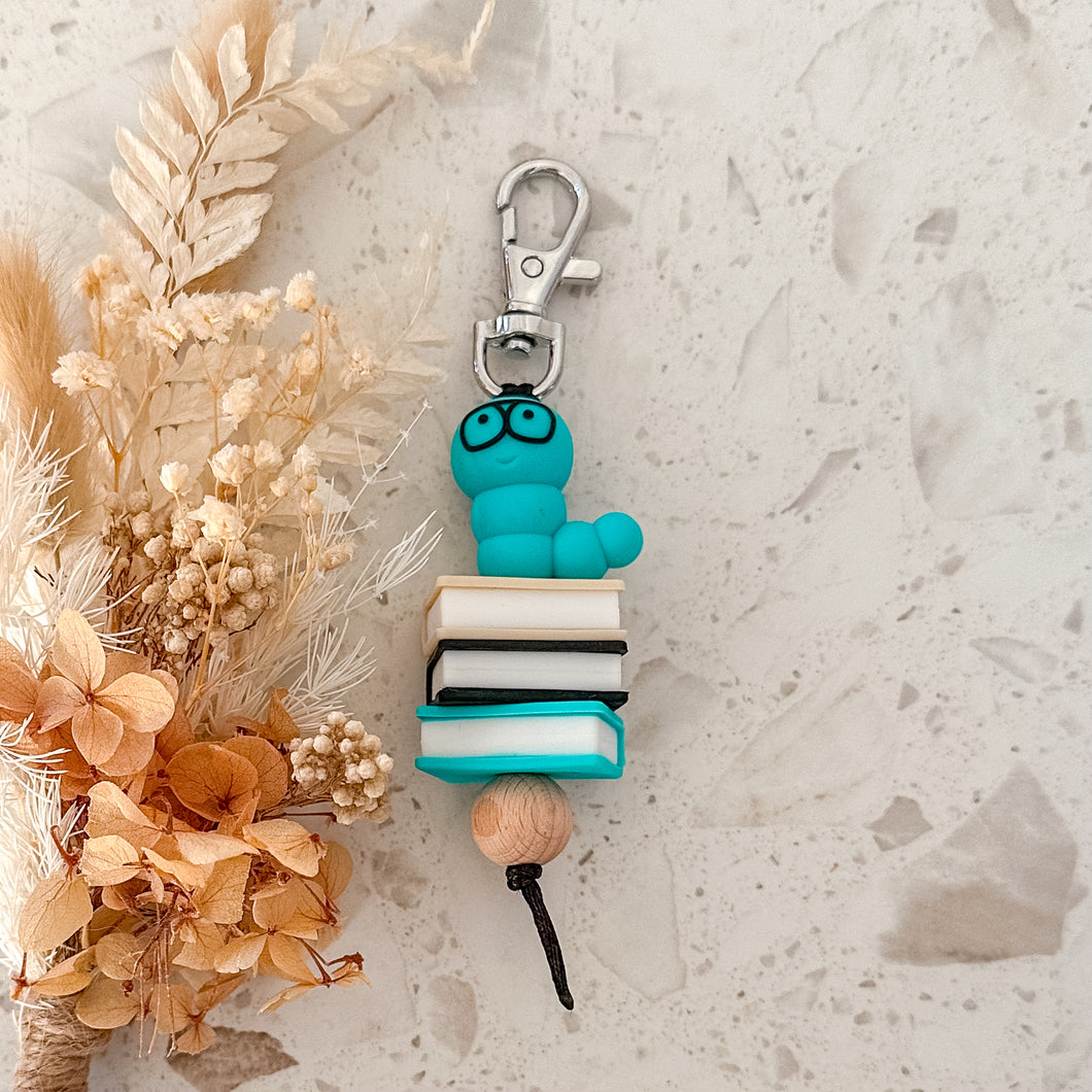 Book Worm Keyring | Turquoise