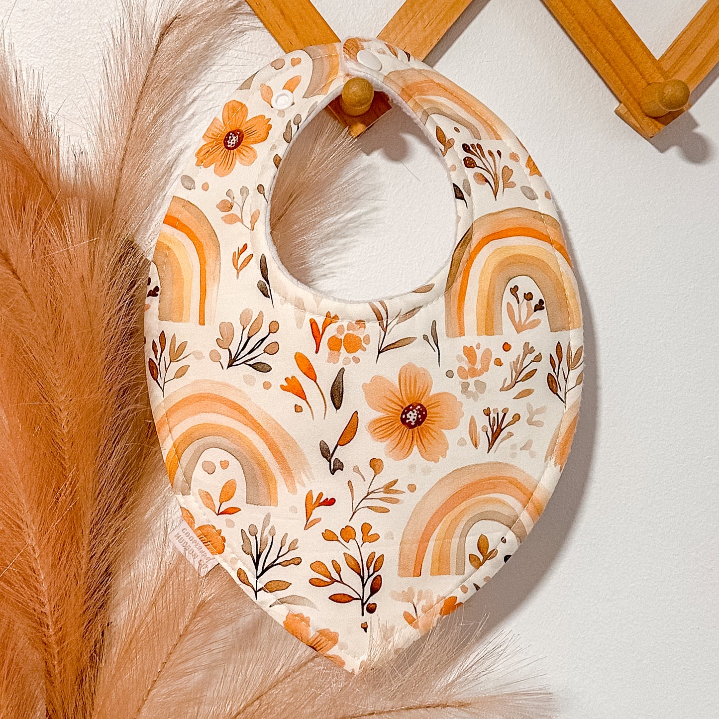 Boho Rainbow Floral Bibs