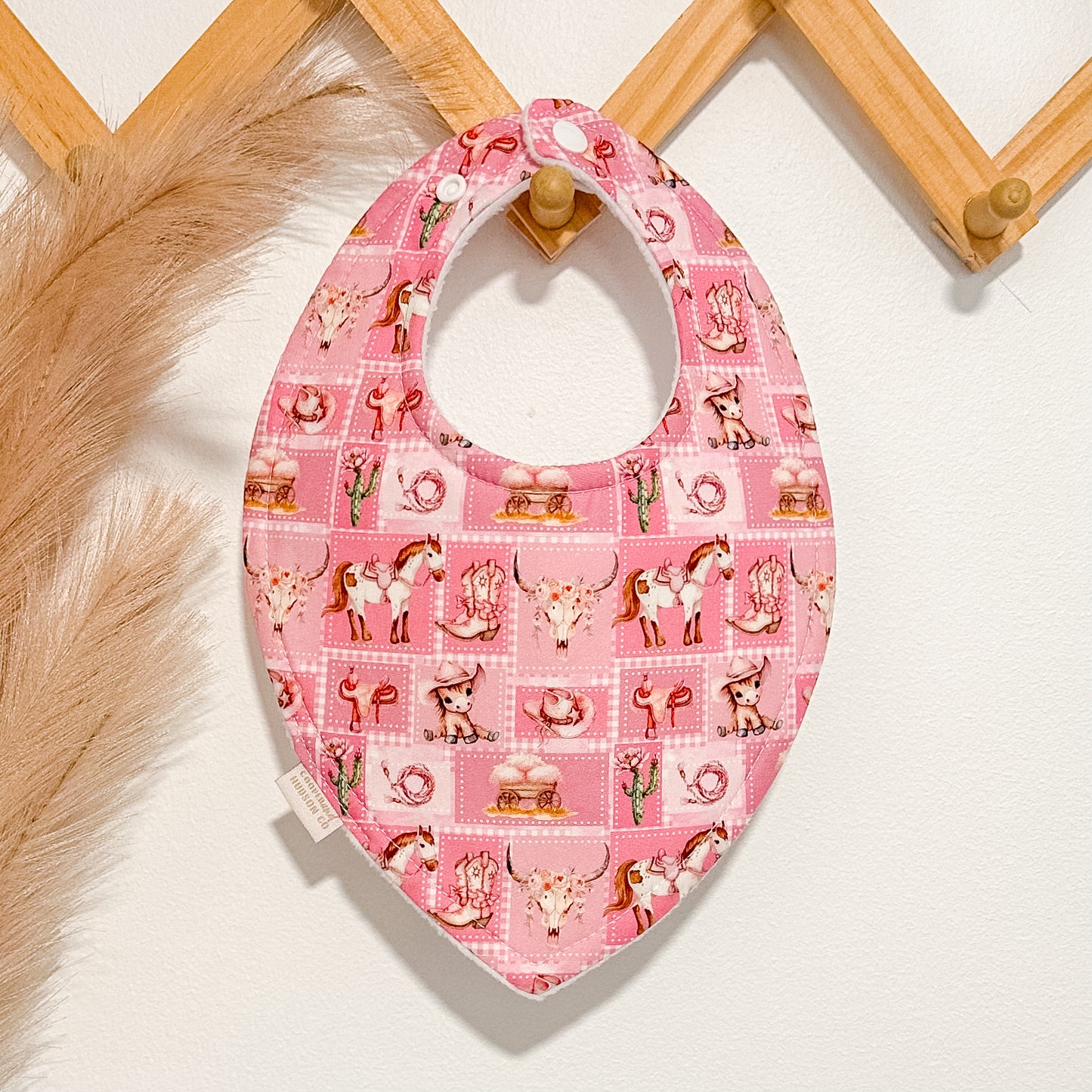 Western Patchwork Bibs | Pink