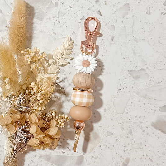Daisy Keyring | Boho Gingham