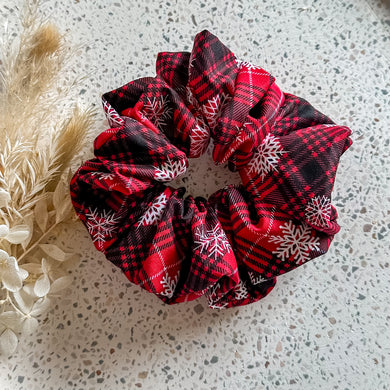 Plaid Snowflake Luxe Scrunchies