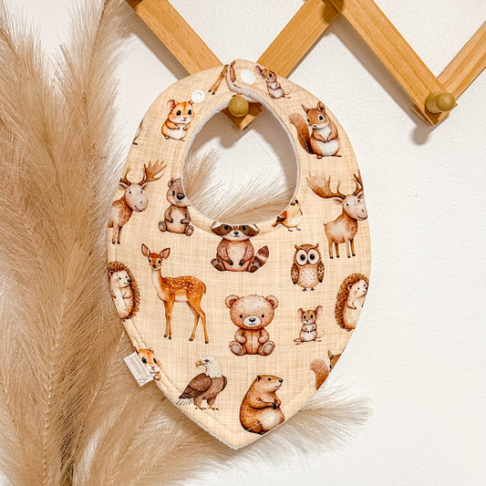 Woodland Animal Bibs | Beige