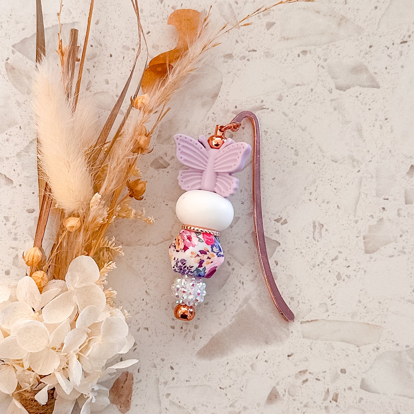 Silicone Bead Book Mark | Butterfly | Purple