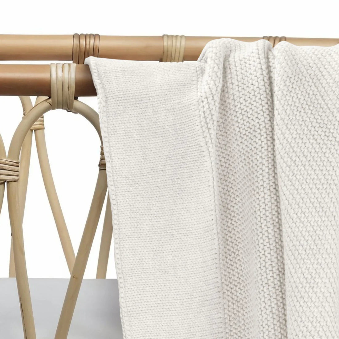 Cotton Classic Knit Baby Blanket - Milk