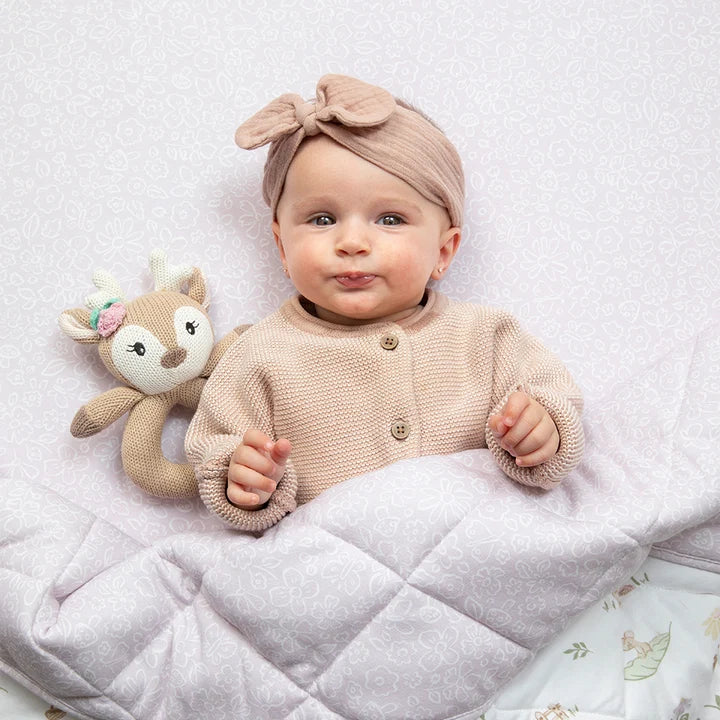 Knitted Ring Rattle - Ava the Fawn