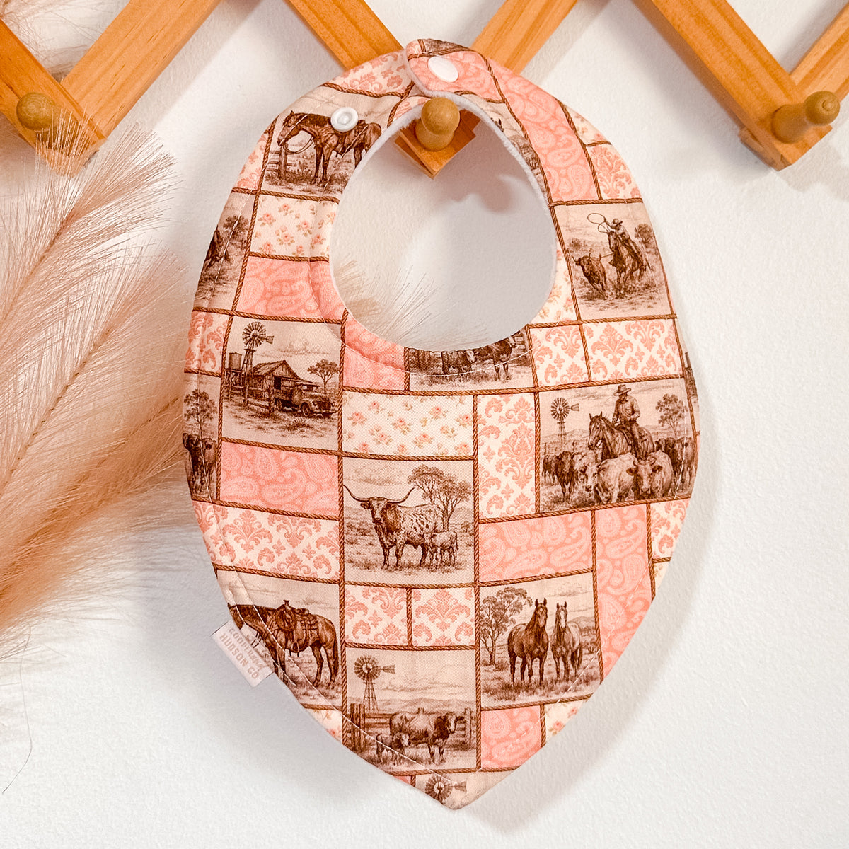 Western Patchwork Bibs | Pink
