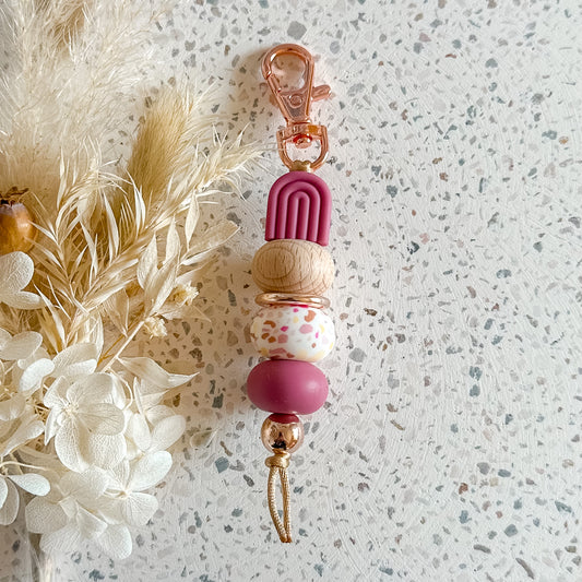 Violet Quartz Arch Keyring | Pink Terrazzo