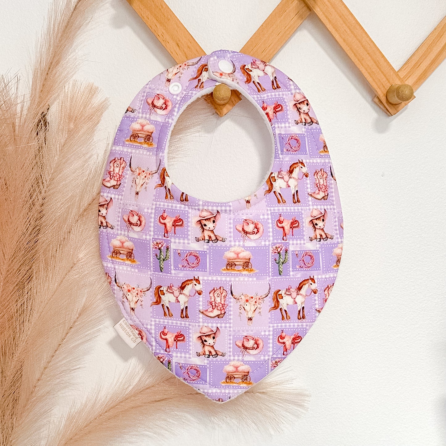 Western Patchwork Bibs | Purple