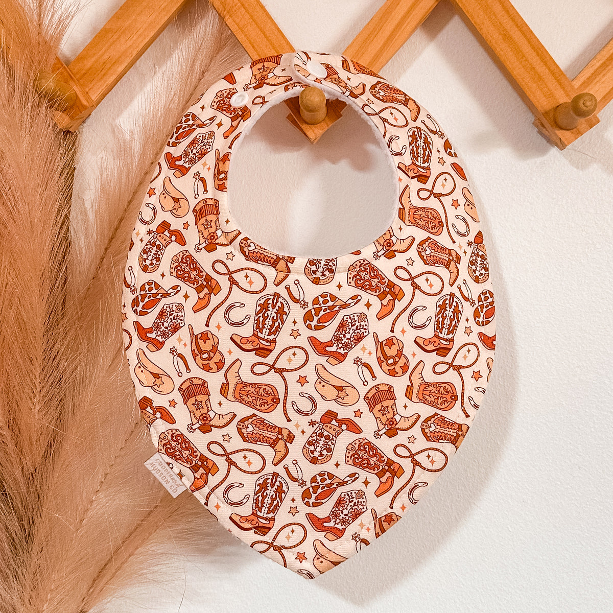 Cowboy Boot Bibs | Beige