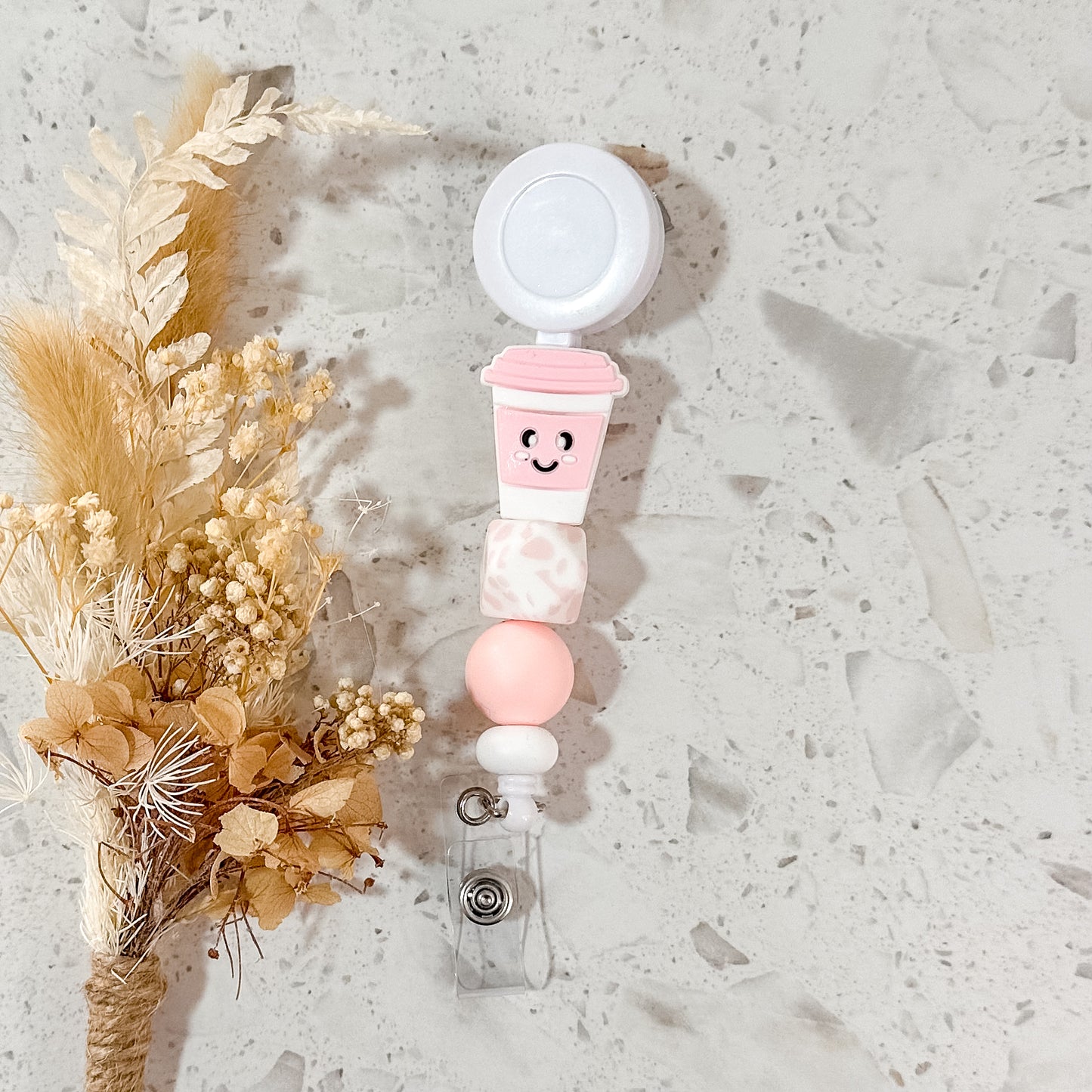 Coffee Badge Reel | Pink