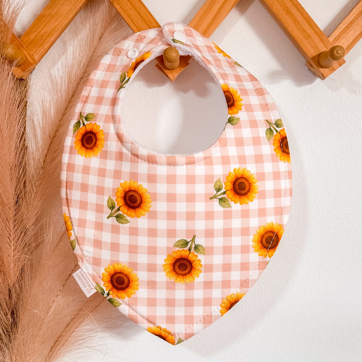 Sunflower Gingham Bibs