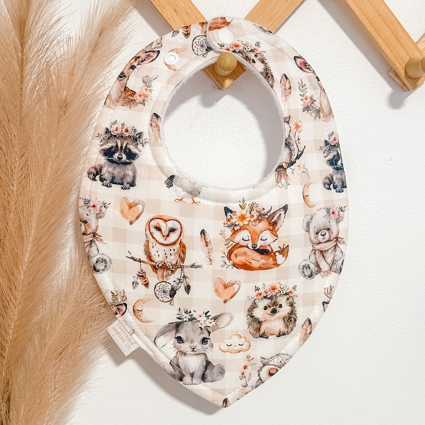 Woodland Animal Bibs | Gingham