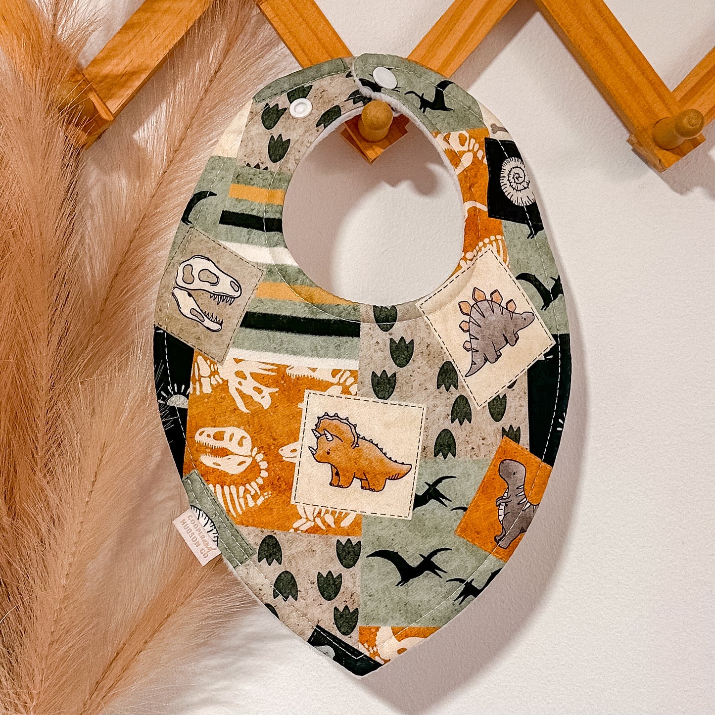 Patchwork Dino Bibs