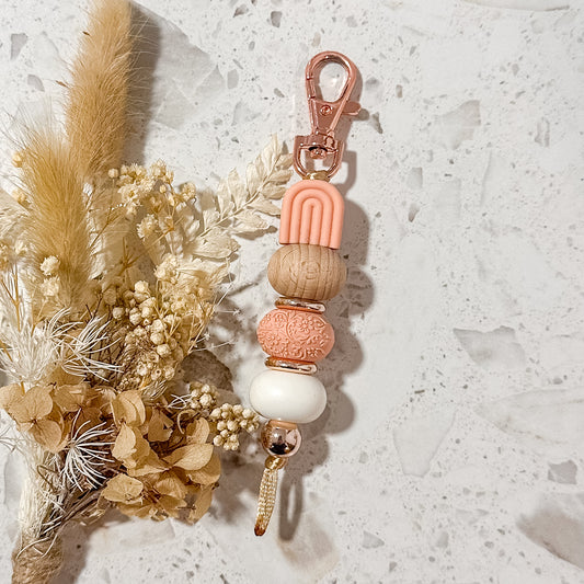Embossed Arch Keyring | Peach