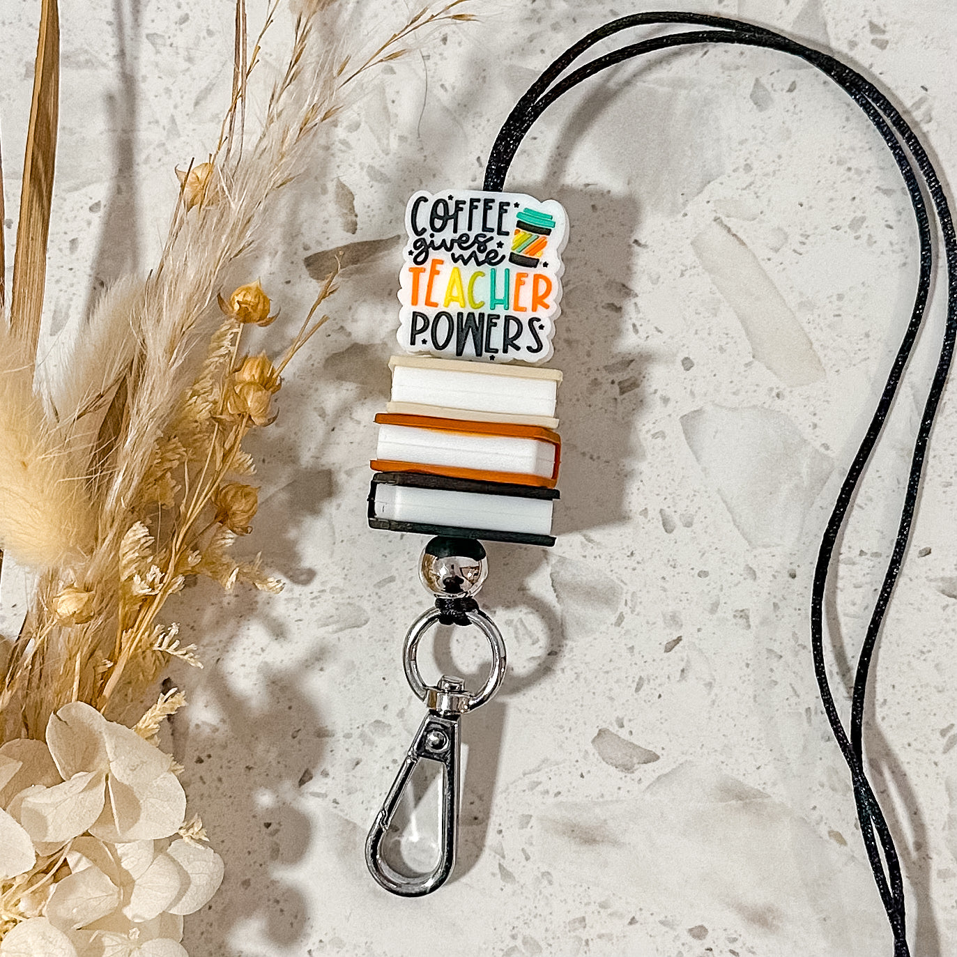 Teacher Coffee | Book Lanyard