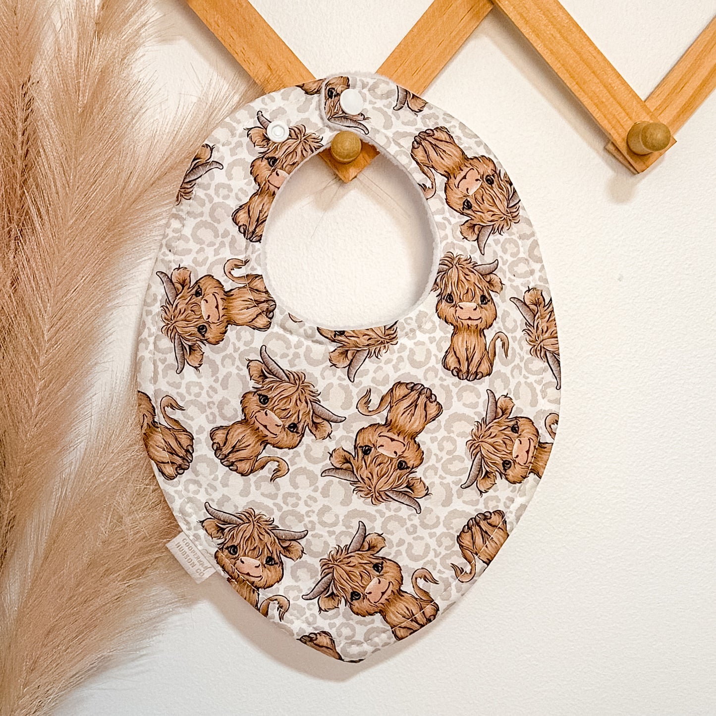 Highland Cow Bibs | Snow Leopard