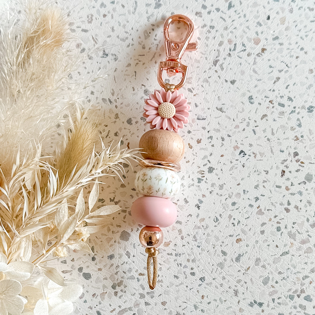 Daisy Keyring | Dusky Pink Sweet Floral