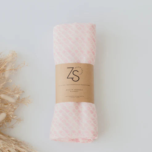 Organic Cotton Muslin Swaddle Wrap - Rose Geometry