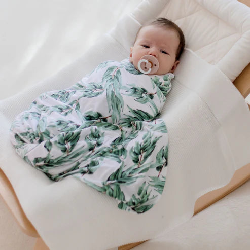 Stretchy Swaddle Baby Wrap - Blue Gum Leaf