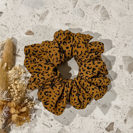 Leopard Luxe Scrunchies | Orange/Brown
