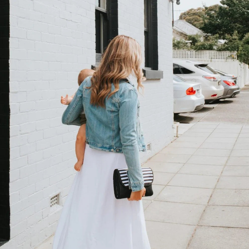 Nappy Baby Change Mat Travel Clutch | Zebra Crossing