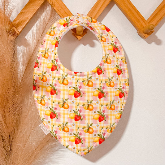 Gingham Fruit Bibs