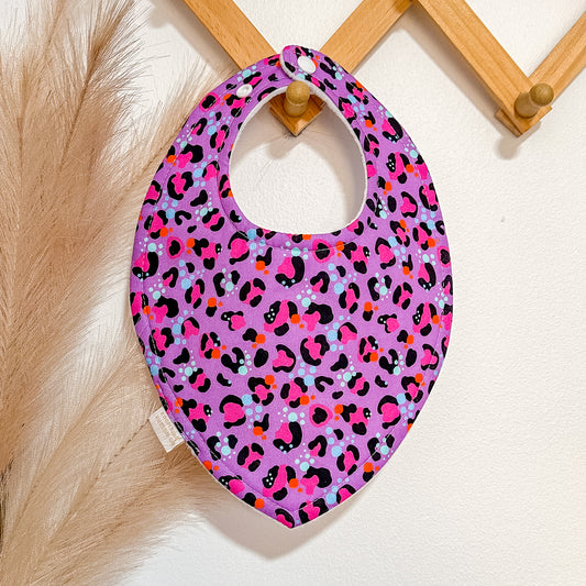 Leopard Print Bibs | Purple