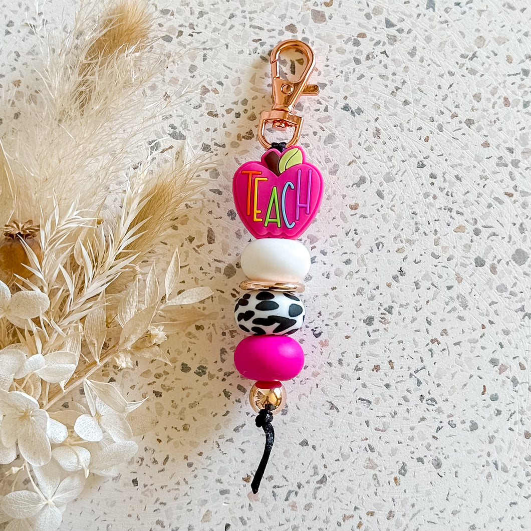 Teach Keyring | Hot Pink Apple