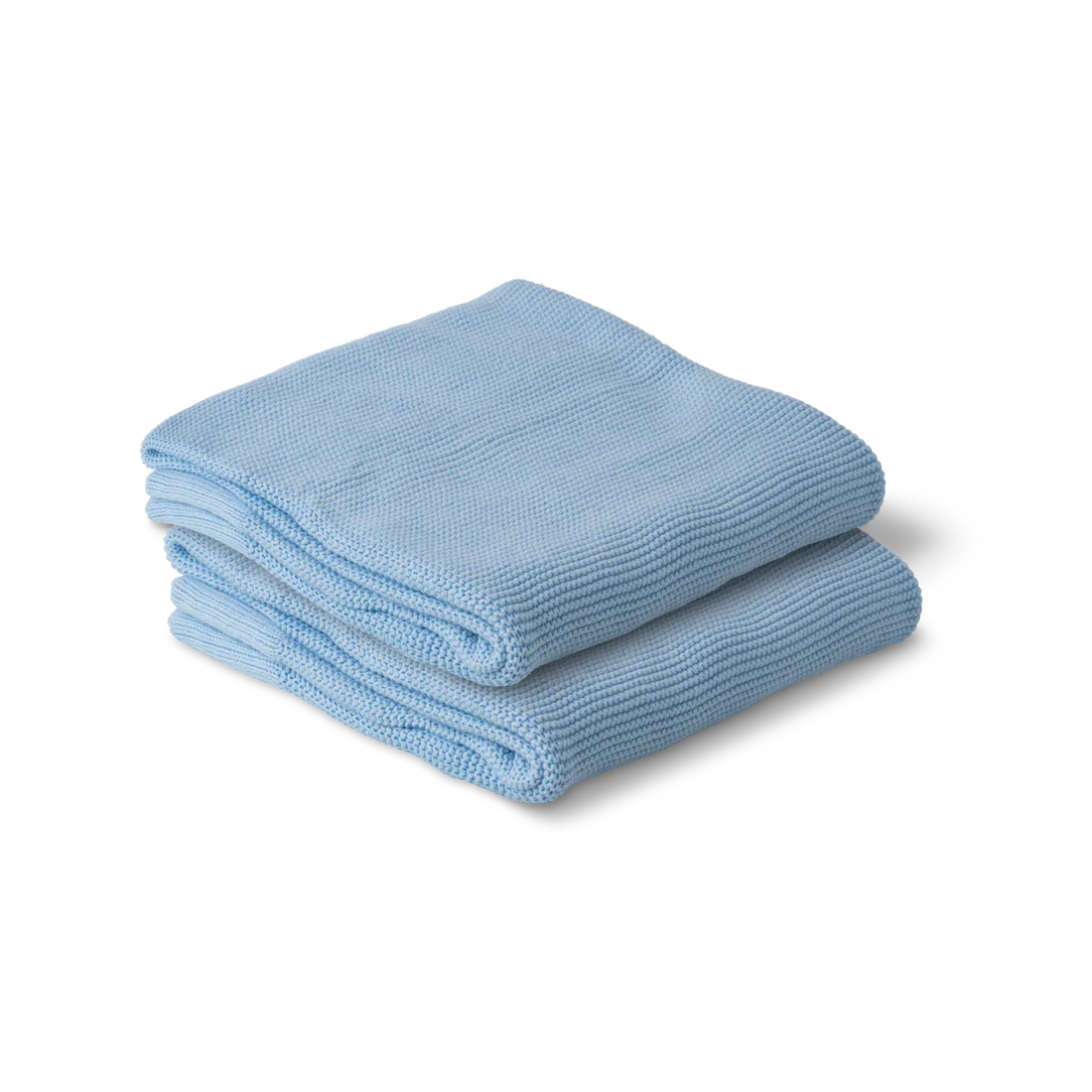 Cotton Classic Knit Baby Blanket -  Baby Blue