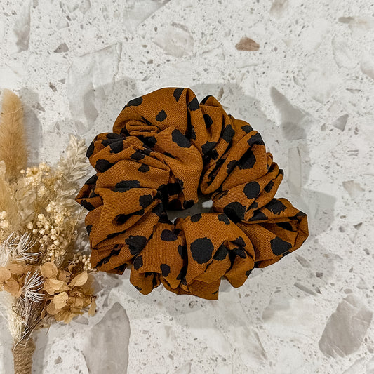 Dot Luxe Scrunchies | Orange/Brown