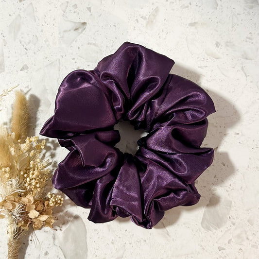 Mega Satin Scrunchies | Deep Purple