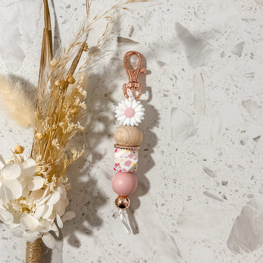 Daisy Keyring | Pink Terrazzo Hex