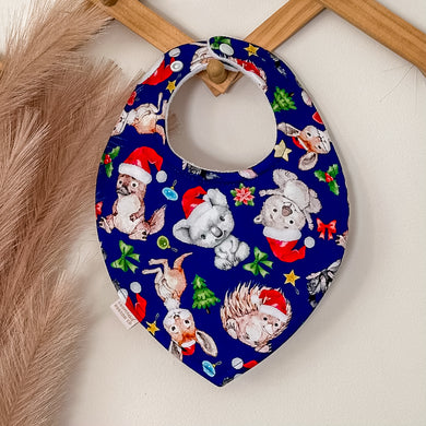 Christmas Aussie Animal Bibs | Navy