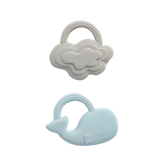 2 Pack Silicone Teether - Whale & Cloud