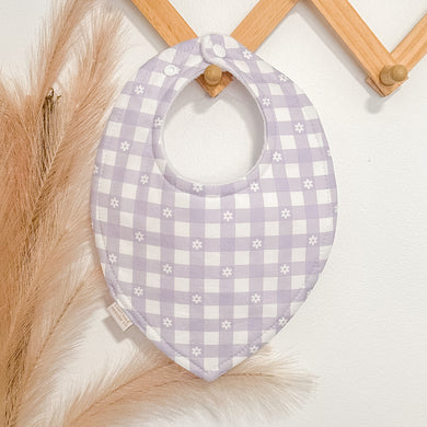 Dusty Lilac Gingham Bibs